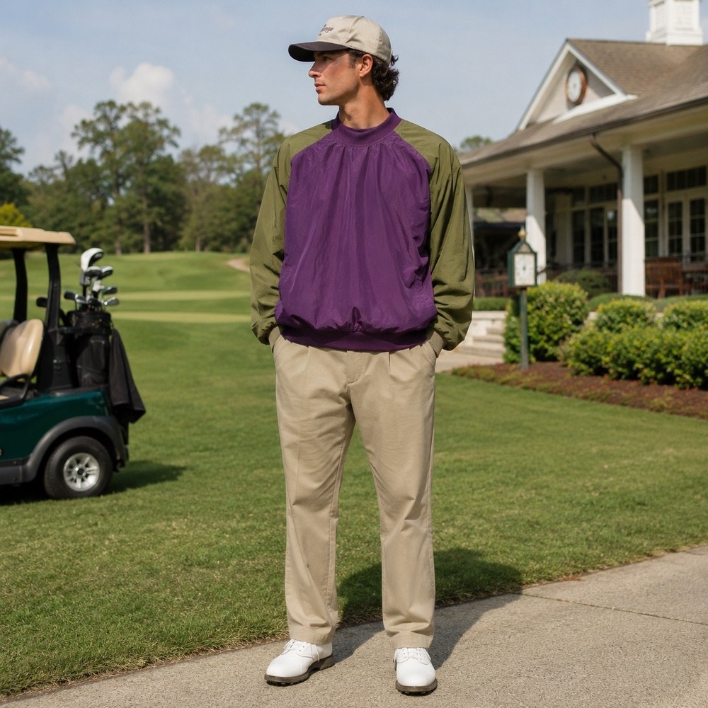 Vintage Headwind Sun Mountain Sports Jacket Mens Medium Windbreaker Purple Golf